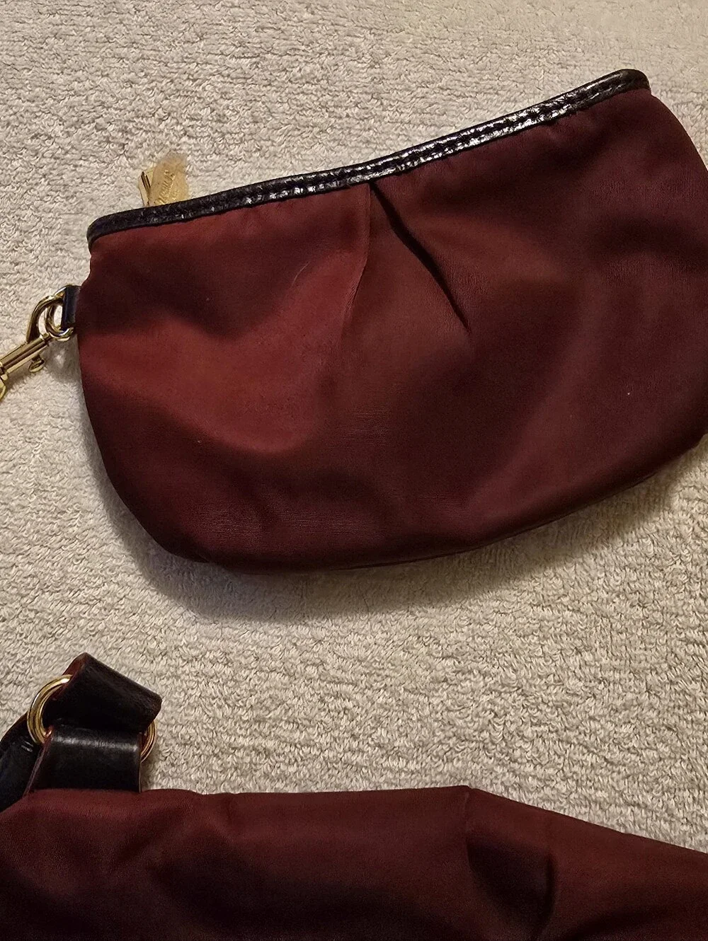 MZ Wallace Jane Tote Burgundy Nylon Leather Trim Like New
